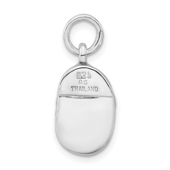 Sterling Silver 3-D Red & White Enameled Shoe Charm