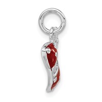 Sterling Silver Rhodium-plated Enameled Red Bikini Top Charm view 2