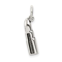 Sterling Silver Antiqued Enameled Lipstick Charm view 4