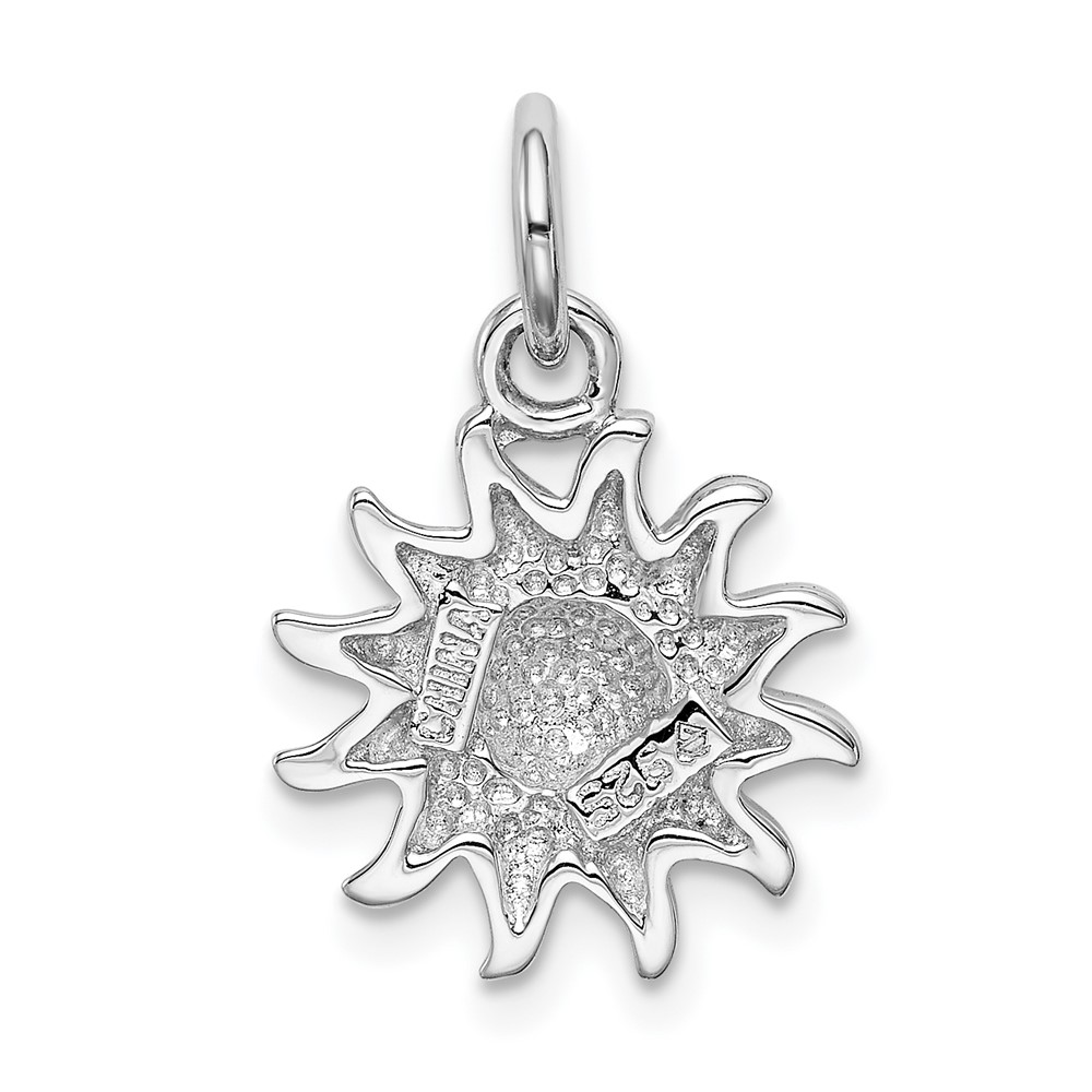 Sterling Silver Rhodium-plated Yellow Sun Charm (QC4001)
