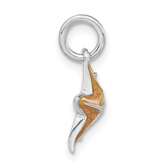 Sterling Silver Orange Enameled Starfish Charm