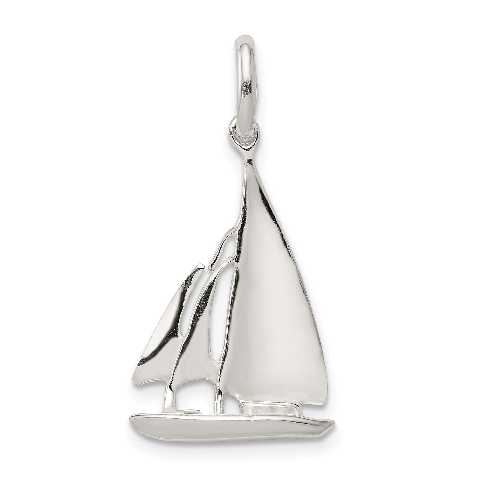 Sterling Silver Sailboat Charm (QC4018)