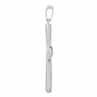 Sterling Silver Rhodium-plated Hollow Cross Pendant view 2