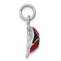 Sterling Silver Rhodium-platedEnamel Ladybug Charm view 2
