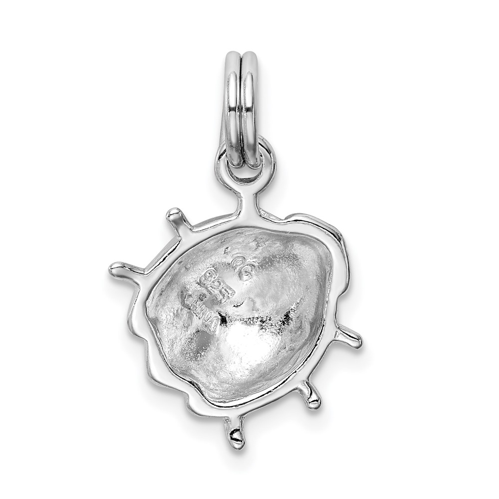 Sterling Silver Rhodium-platedEnamel Ladybug Charm (QC4057)