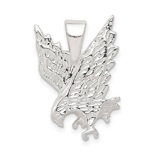 Sterling Silver Polished Textured Eagle Pendant