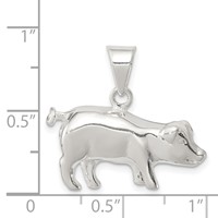 Sterling Silver Pig Charm view 3