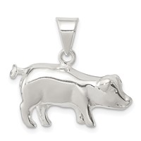 Sterling Silver Pig Charm view 1