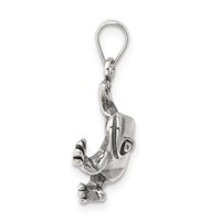 Sterling Silver Antiqued Frog Charm view 2