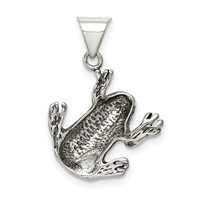 Sterling Silver Antiqued Frog Charm view 4