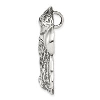 Sterling Silver Antiqued Eagle Head Pendant view 2