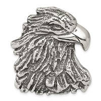Sterling Silver Antiqued Eagle Head Pendant view 1