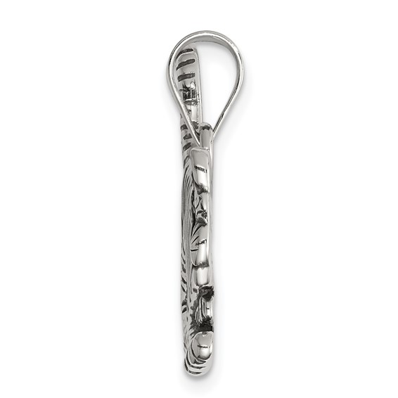 Sterling Silver Antiqued Tiger Charm