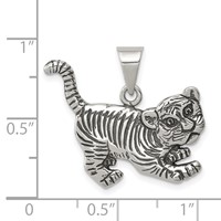 Sterling Silver Antiqued Tiger Charm view 3
