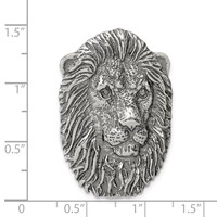 Sterling Silver Antiqued Lion Head Pendant view 3