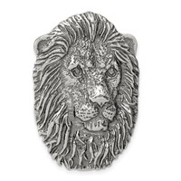 Sterling Silver Antiqued Lion Head Pendant view 1