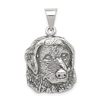 Sterling Silver Antiqued Dog Charm view 1