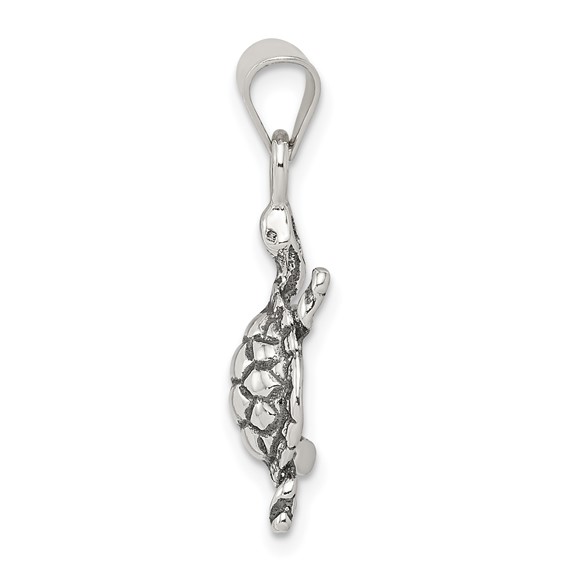 Sterling Silver Antiqued Turtle Charm