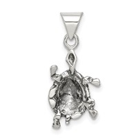 Sterling Silver Antiqued Turtle Charm view 4