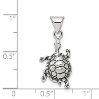 Sterling Silver Antiqued Turtle Charm view 3