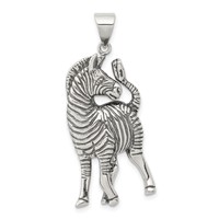 Sterling Silver Antiqued Zebra Pendant view 1