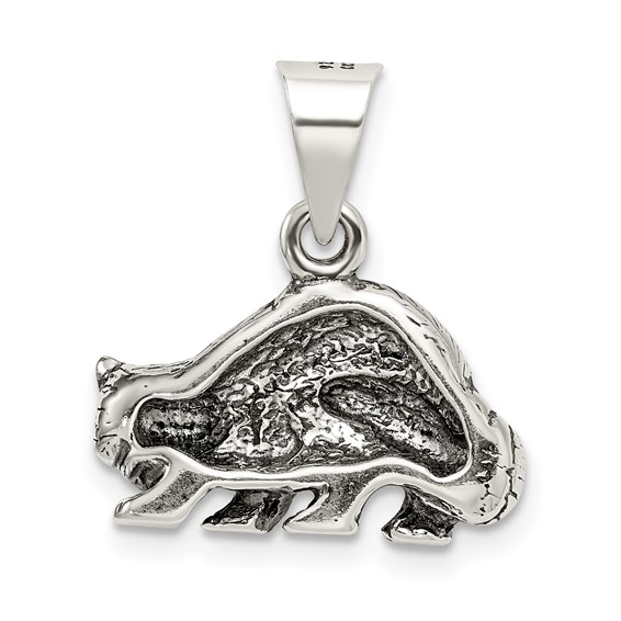 Sterling Silver Antiqued Raccoon Charm