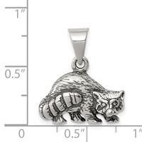 Sterling Silver Antiqued Raccoon Charm view 3