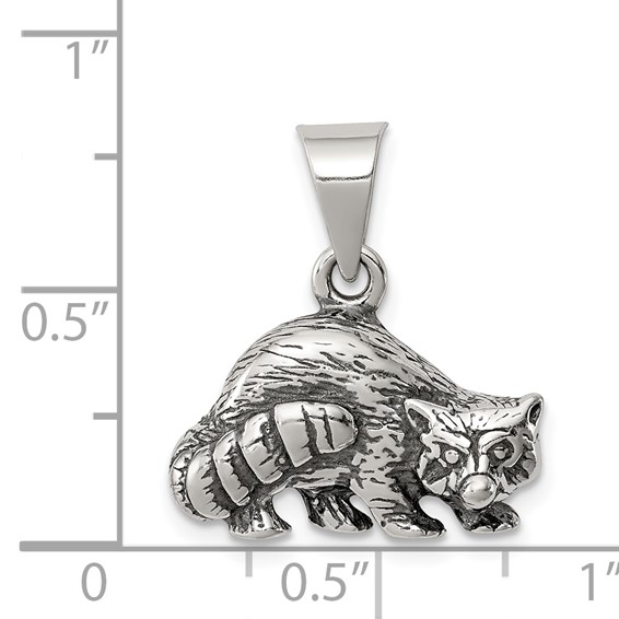 Sterling Silver Antiqued Raccoon Charm