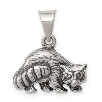 Sterling Silver Antiqued Raccoon Charm view 1