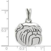Sterling Silver Antiqued Bulldog Charm view 3