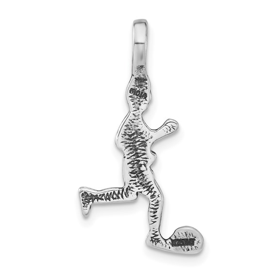 Sterling Silver Polished & Antiqued Soccer Player