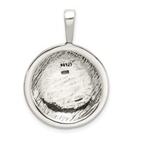 Sterling Silver Antiqued Soccer Ball Pendant view 4