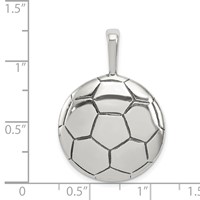 Sterling Silver Antiqued Soccer Ball Pendant view 3