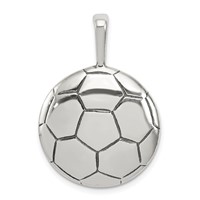 Sterling Silver Antiqued Soccer Ball Pendant view 1