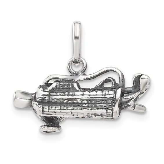 Sterling Silver 3-D Antiqued Golf Bag Charm