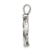 Sterling Silver Antiqued Hockey Player Charm view 2