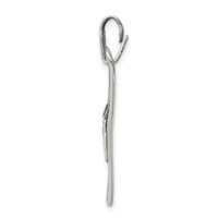 Sterling Silver Antiqued Ski's Charm view 2