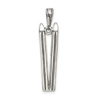 Sterling Silver Antiqued Ski's Charm view 4