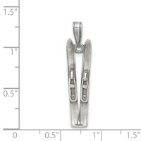 Sterling Silver Antiqued Ski's Charm view 3