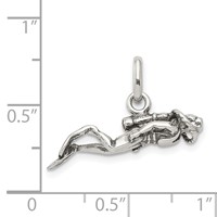 Sterling Silver Antiqued Scuba Diver Charm view 4