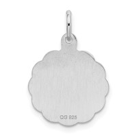 Sterling Silver Rhodium-plated Brocaded Letter a Initial Charm view 3
