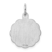 Sterling Silver Rhodium-plated Brocaded Letter C Initial Charm view 4