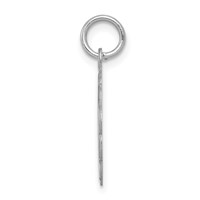 Sterling Silver Rhodium-plated Brocaded Letter D Initial Charm view 2