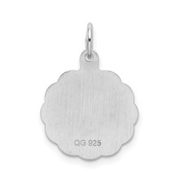Sterling Silver Rhodium-plated Brocaded Letter D Initial Charm view 3