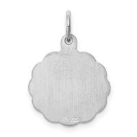 Sterling Silver Rhodium-plated Brocaded Letter F Initial Pendant view 3