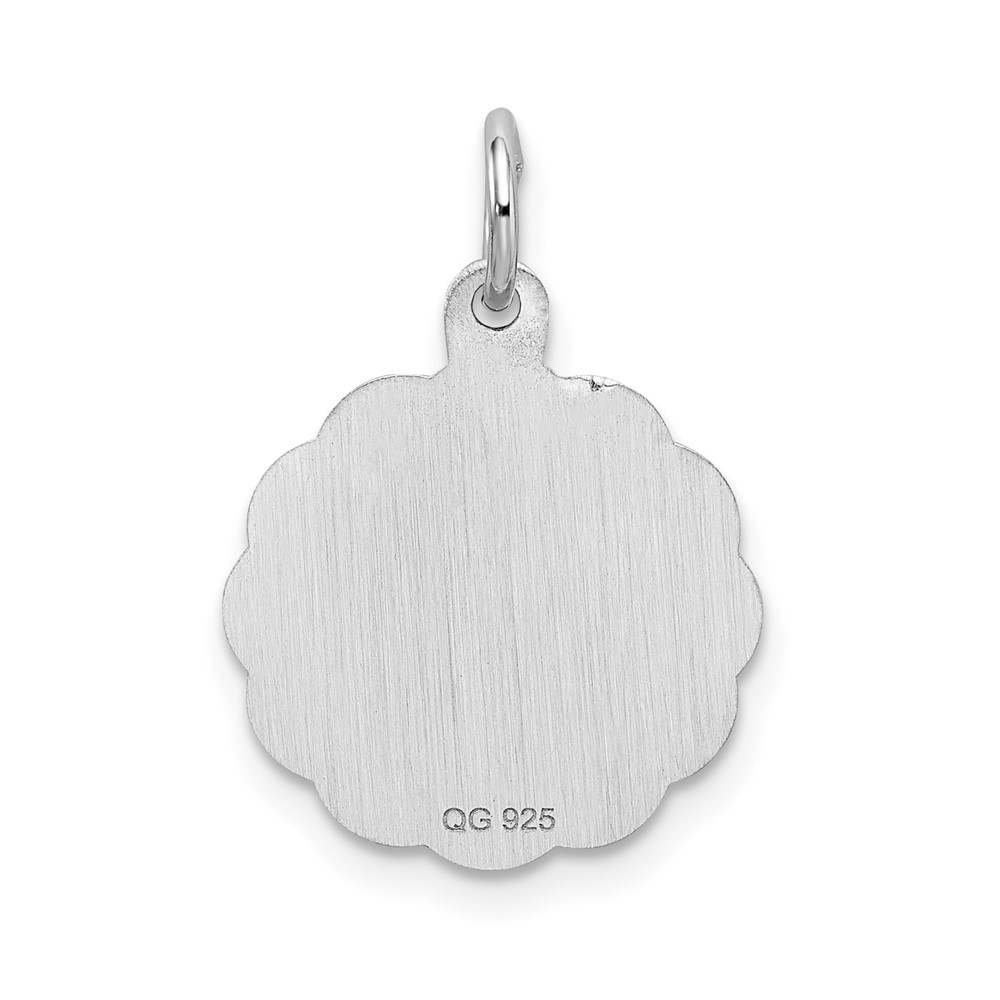 Sterling Silver/Rhodium-plated Brocaded Letter G Initial Pendant (QC4161G)