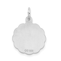 Sterling Silver Rhodium-plated Brocaded Letter H Initial Pendant view 3