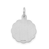 Sterling Silver Rhodium-plated Brocaded Letter I Initial Pendant view 3