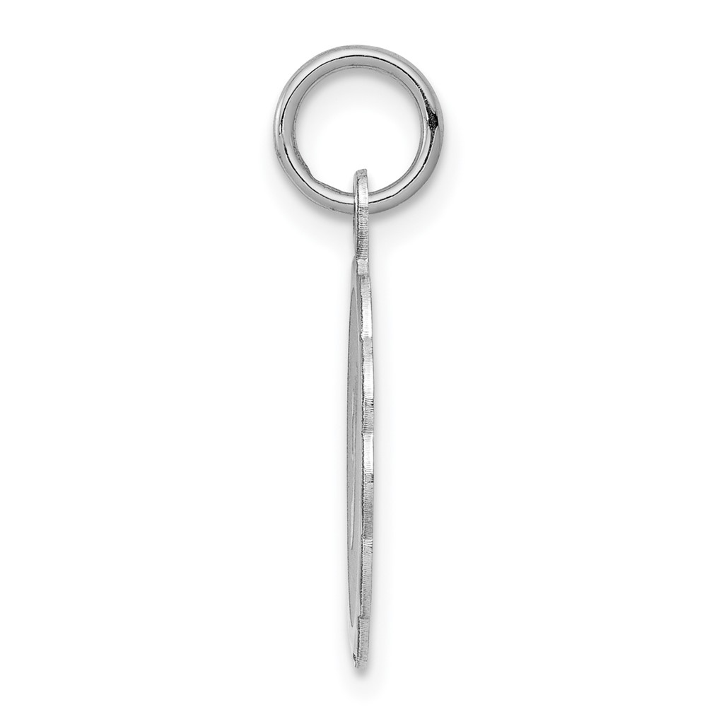 Sterling Silver/Rhodium-plated Brocaded Letter J Initial Pendant (QC4161J)