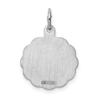 Sterling Silver Rhodium-plated Brocaded Letter K Initial Pendant view 4